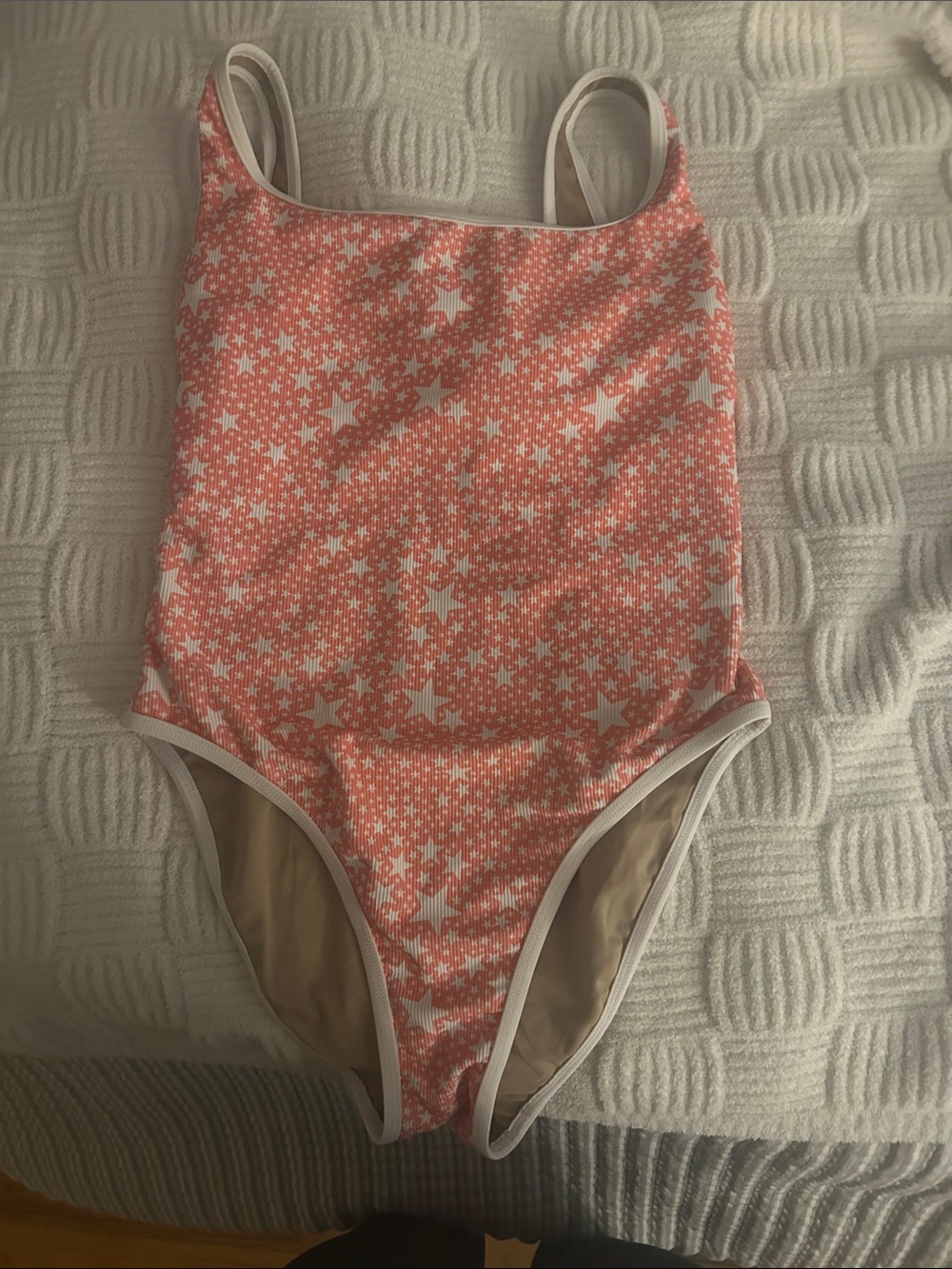 LainSnow Pink Star-Print One-Piece Swimsuit